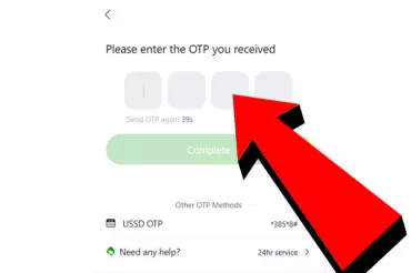 Type in the OTP sent to your number to finish the Bangbet sign-up process
